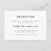 Klassieke moderne minimalistische zwarte bruiloft  informatiekaartje (Voorkant)