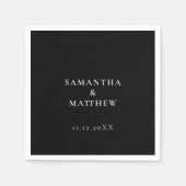 Klassieke moderne minimalistische zwarte bruiloft servet (Voorkant)