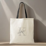 Klassieke Moderne Monogram Bruidsmeisje Naam Tote Bag<br><div class="desc">Op maat ontworpen bruidsmeisje canvas tas met klassiek modern stijl monogram met aangepaste initiaal en naam.</div>