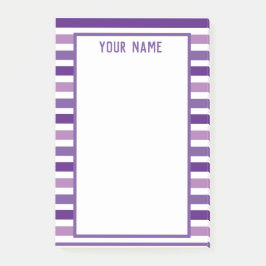 Klassieke moderne naam Paarse en witte strepen Post-it® Notes