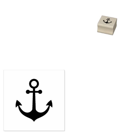 Klassieke Moderne Nautische Anker Hout Art Stamp Rubberstempel (Gestempeld)