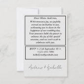 Klassieke Moderne Olifant Huwelijk Minimalistisch Bedankkaart (Achterkant)