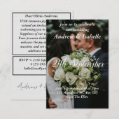 Klassieke Moderne Olifant Huwelijk Minimalistisch Bedankkaart (Voorkant / Achterkant)