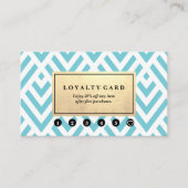 Klassieke, moderne Pattern Gold Accent Blue Loyalt Visitekaartje (Voorkant)