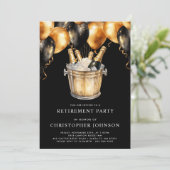 Klassieke Moderne Pensioen Partij Goud Zwart Kaart (Staand voorkant)
