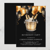 Klassieke Moderne Pensioen Partij Goud Zwart Kaart (Voorkant / Achterkant)