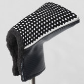 Klassieke Moderne Polka Dots Zwart en Wit Golfheadcover (3/4 voorkant)