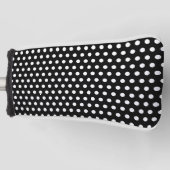 Klassieke Moderne Polka Dots Zwart en Wit Golfheadcover (Voorkant)