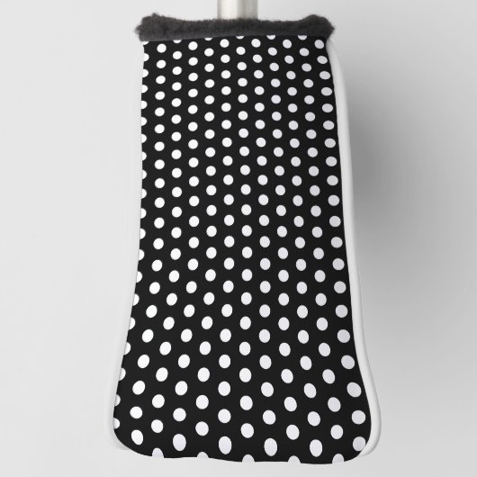 Klassieke Moderne Polka Dots Zwart en Wit Golfheadcover (Draai 90)
