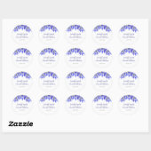 Klassieke moderne Royal Blue Iris Floral Wedding C Ronde Sticker (Vel)