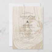 Klassieke moderne rustieke Woodgrain herfst bruilo Kaart (Voorkant)