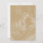 Klassieke moderne rustieke Woodgrain herfst bruilo Kaart (Achterkant)