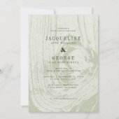 Klassieke Moderne Rustieke Woodgrain Lente Bruilof Kaart (Voorkant)