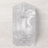 Klassieke Moderne Rustieke Woodgrain Winter Bruilo All In One Uitnodiging (Buitenkant)