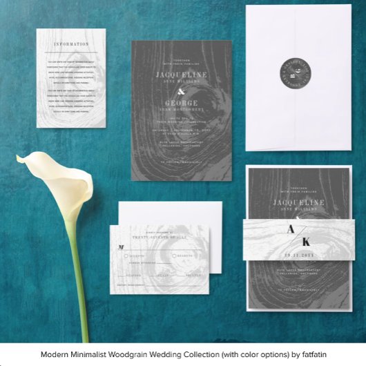 Klassieke Moderne Rustieke Woodgrain Winter Bruilo Kaart