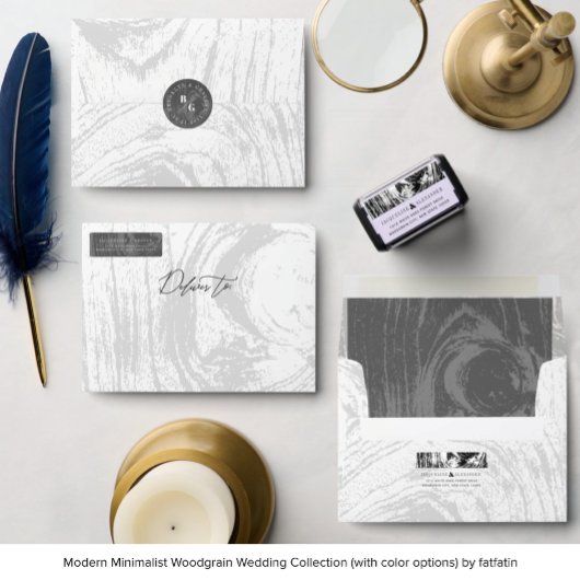 Klassieke Moderne Rustieke Woodgrain Winter Bruilo Kaart