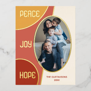 Klassieke moderne seizoengroeten Gold Folie Feestdagen Briefkaart