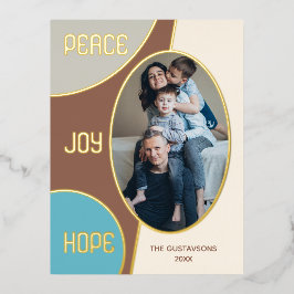 Klassieke moderne seizoengroeten Gold Folie Feestdagen Briefkaart