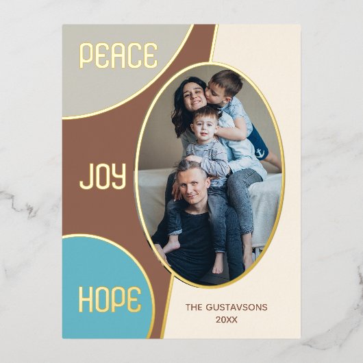 Klassieke moderne seizoengroeten Gold Folie Feestdagen Briefkaart (Voorkant)