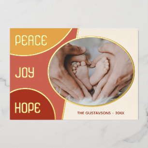 Klassieke moderne seizoengroeten Gold Folie Feestdagenkaart