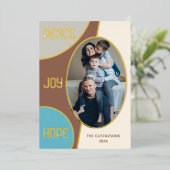 Klassieke moderne seizoengroeten Gold Folie Feestdagenkaart (Staand Voorkant)