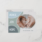 Klassieke moderne seizoengroeten Silver Gold Folie Feestdagen Briefkaart (Voorkant / Achterkant)