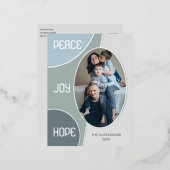 Klassieke moderne seizoengroeten Silver Gold Folie Feestdagen Briefkaart (Voorkant / Achterkant)