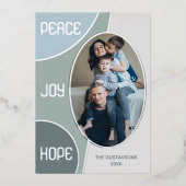 Klassieke moderne seizoengroeten Silver Gold Folie Feestdagenkaart (Voorkant)