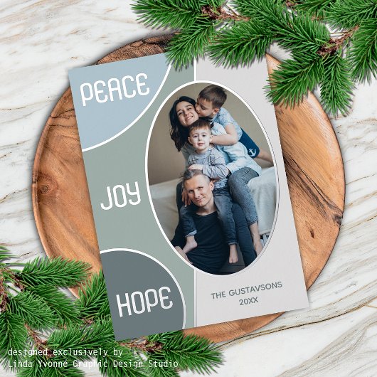 Klassieke moderne seizoengroeten Silver Gold Folie Feestdagenkaart