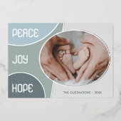 Klassieke moderne seizoengroeten Silver Gold Folie Feestdagenkaart (Voorkant)