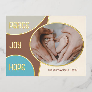 Klassieke moderne seizoensgroeten Gold Foil Holida Folie Feestdagen Briefkaart