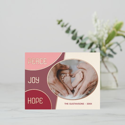 Klassieke moderne seizoensgroeten Gold Foil Holida Folie Feestdagen Briefkaart (Staand Voorkant)