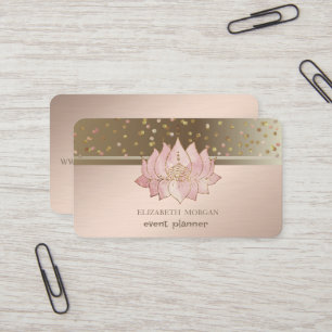 Klassieke moderne stippen confetti lotus visitekaartje