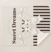 Klassieke Moderne Streep Leuke Twin Bunny Meisje Sherpa Deken (Voorkant (horizontaal))