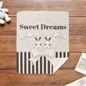 Klassieke Moderne Streep Leuke Twin Bunny Meisje Sherpa Deken