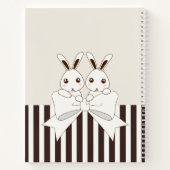 Klassieke Moderne Streep Mooie Cartoon Tweeling Ko Notitieboek (Achterkant)