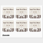 Klassieke moderne Stripe Cute Cartoon Twin Bunny Vierkante Sticker (Vel)