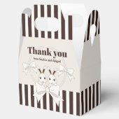 Klassieke moderne Stripe Cute Twin Bunny Girl Bedankdoosjes (Geopend)