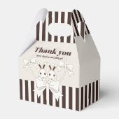 Klassieke moderne Stripe Cute Twin Bunny Girl Bedankdoosjes (Voorkant Zijde)