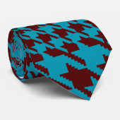 Klassieke Moderne Tatan Plaid Blauwe & Bruine Stro Stropdas (Opgerold)