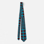 Klassieke Moderne Tatan Plaid Blauwe & Bruine Stro Stropdas (Achterkant)