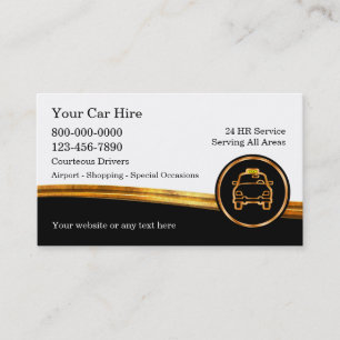 Klassieke moderne taxi chauffeur visitekaartjes