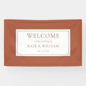 Klassieke moderne terracotta bruiloft welkom spandoek (Horizontaal)