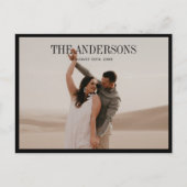 Klassieke moderne trouwfoto dank je wel briefkaart (Voorkant)