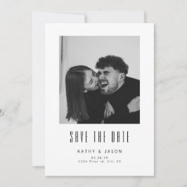 Klassieke moderne trouwfoto save the date