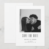 Klassieke moderne trouwfoto save the date (Voorkant / Achterkant)