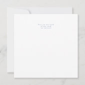 Klassieke moderne witte blauwe doop uitnodiging (Achterkant)