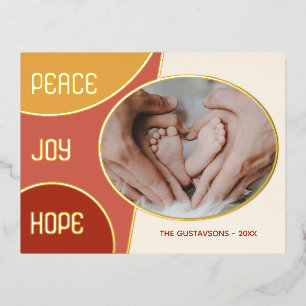 Klassieke moderne zeehonden - Goudolie Folie Feestdagen Briefkaart