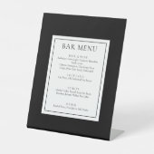 Klassieke moderne zwart-wit barmenu reclamebord met voetstuk (Voorkant)