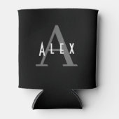 Klassieke, moderne zwart-witmonogram blikjeskoeler (Voorkant)